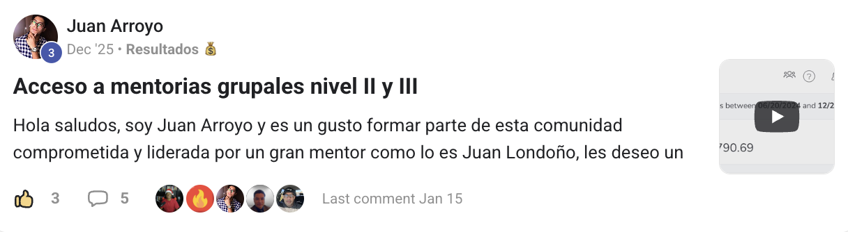 Panel de Juan Arroyo mostrando 5.790,69 USD de ingreso neto con 850 ventas de un solo producto.